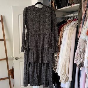 Polka Dot MIDI Tiered Dress